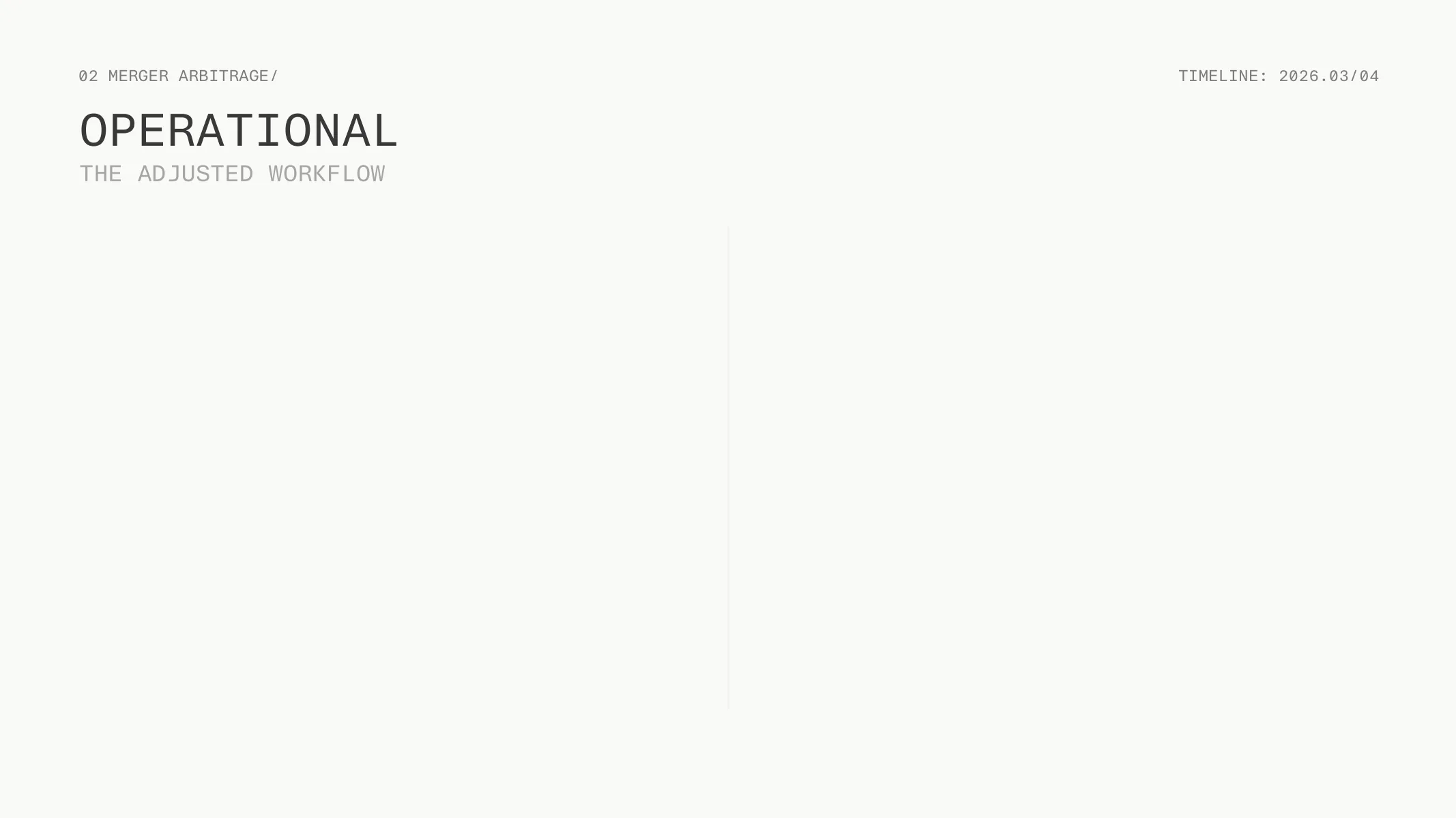 02 Merger Arbitrage — Operational: The Adjusted Workflow